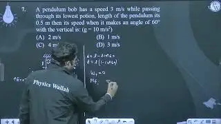 A pendulum bob has a speed 3 m/s while passing through its lowest potion, length of the pendulu....