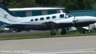 Cessna 421C (N727ES) Landing Wittman Regional Airport - Airventure 2015