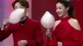 Girl crushes a cotton candy eating contest.