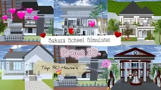 TOP 30 AESTHETIC HOUSES +PROPS ID | SAKURA SCHOOL SIMULATOR🩷