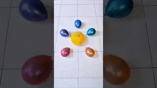 Yellow Emoji n 5 Small Balloon Color Popping