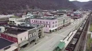 Drone footage of Montgomery, WV