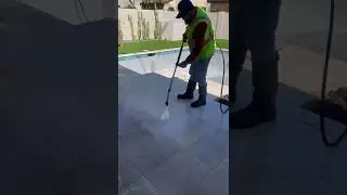 Travertine Pool Deck Cleaning #pressurewashing #cleaning