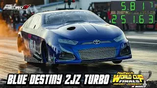 Blue Destiny 2jz Turbo 5.81 @251mph at World Cup Finals Import vs Domestic 2023 | PalfiebruTV