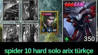 Spider 10 Hard Arix Solo &Ouml;r&uuml;mcek Zor T&uuml;rk&ccedil;e Rehberi Raid Shadow Legends
