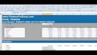 Excel Video: Asset Allocation Example (INDEX, MATCH, IFERROR, EOMONTH)
