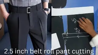 2.5 inch belt roll pant perfect cutting in hindi | simple method | 2.5 इंची बेल्ट रोल पैंट की कटाई |