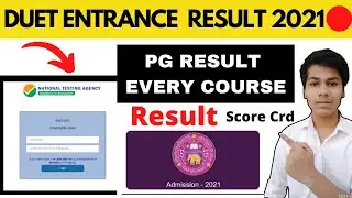 duet pg result score card latest update 2021 | PG DUET ENTRANCE RESULT | Duet pg result