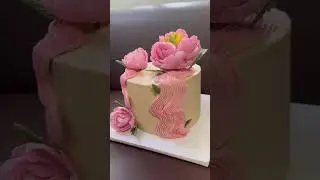 Nude Buttercream Cake with Pink Sugar Peony😍🩷