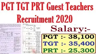 PGT TGT PRT Guest Teachers Recruitment 2020, Teachers Vacancy 2020, शिक्षक भर्ती 2020