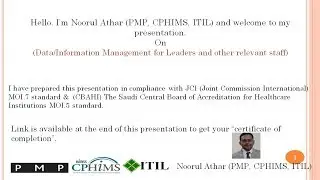 Presentation on Data/Information Management in Healthcare -Version 2