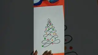 Easy XMAS Tree Drawing & Coloring | Simple Christmas Art for Kid's #kamalkiduniya #drawing #art