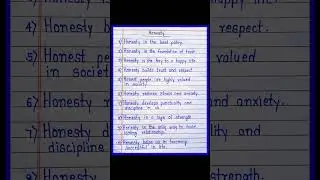 10 lines Essay on Honesty in English #shorts #viral #ytshorts