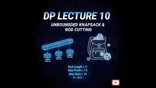 10 Unbounded KnapSack Rod CUTTING || DP || DSA