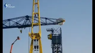 Giek van de Hensen-kraan op de Amels kade verwijderd
