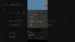 C language | swap of two number using third variable | #shorts #programming