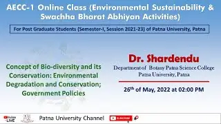 AECC-1: Department of Zoology Patna University, By: Dr. Shardendu (26.05.2022)