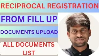Wb Reciprocal Registration Form Fill UP  || Documents upload Process || Slot Booking || Wbnc