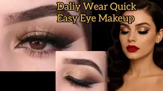 Daily Wear Quick Easy Eye Makeup|Ghar pr kre quick easy eye shadow|Ready to Party Smokey Eye Makeup 