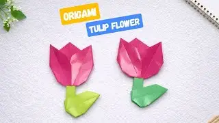 Origami Bunga Tulip Mudah | Cara Membuat Tulip dari Kertas &ndash; Easy Tulip Origami Tutorial
