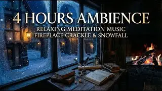 4 Hours of Cozy Medieval Winter Ambiance ❄️ Fireplace Sounds & Relaxing Meditation Music 🏰