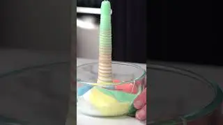 5 COLOR Weissenberg Effect with Slime #science #stem #slime