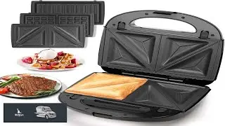 Aigostar Sandwich Maker Panini Press Grill 3 in 1 Waffle Maker