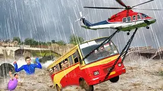 हेलीकॉप्टर बचाव बस Helicopter Rescue Bus Comedy Video हिंदी कहानिय Hindi Kahaniya Funny