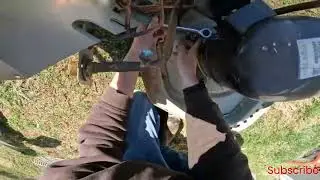 Scrapping an AC Condenser an old air Conditioner unit