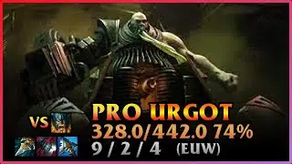PRO Urgot Replay Played 328.0 74% games [THE KILLER 4567] | KDA 9 / 2 / 4 TOP GrandMaster (EUW)