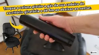 Troque a coluna pistão a gás da sua cadeira de escritório giratória e dê fim ao abaixar ao sentar.