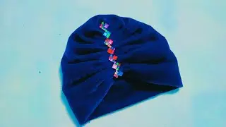 Бархатная шапочка для новорожденного 🧢/Шитьё и раскрой детской шапочки-тюрбана/Дизайнерская шапочка