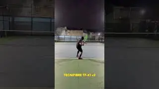 tecnifibre tf-x1 . underrated power racket . so much power , still learning how to controll it.