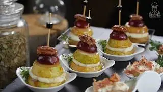 Elegant Party Bites! Caesar Salad Pyramids & Pear Spoon Delights