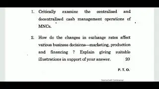 IGNOU IBO-06 INTERNATIONAL BUSINESS FINANCE, PGDIBO/M.COM, PREVIOUS YEAR QUESTION PAPER 2020