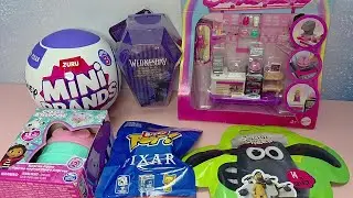 Mini Barbie Land, Shaun the sheep, Wednesday, bitty pop Pixar, Mini brands surprise ASMR NO Talking