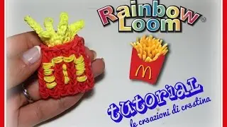 Tutorial Patatine Fritte del Mc Dondald's 3D con Elastici RAINBOW LOOM - DIY French Fries Charm