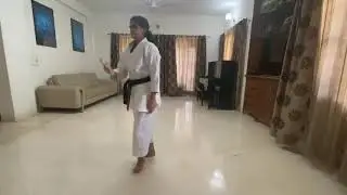 Anika Khandekar performing kata Papuren for SportsData Karate E-Tournament 3.0