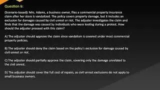 Indiana Claims Adjuster Insurance Exam Free Practice Questions