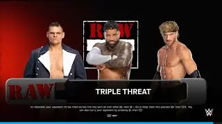 WWE 2K25 JEY USO VS LOGAN PAUL VS GUNTHAR TRIPLE THREAT MATCH AT WWE RAW IS WAR