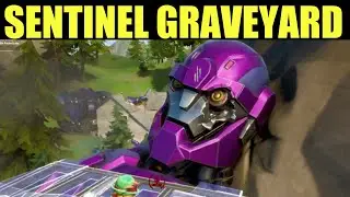 Dance on top of different sentinel heads at sentinel graveyard - Fortnite Sentinel Graveyard Locatio