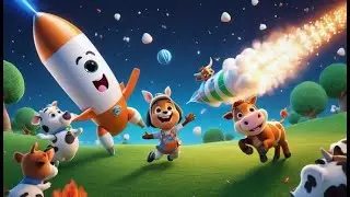 Coco Cow Rides a Rocket | Fun Space Adventure Song for Kids | Learn and Explore