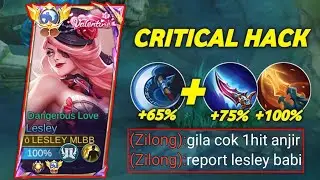 BUILD LESLEY CRITICAL HACK 1HIT BIKIN LAWAN AUTO PUSING | MOBILE LEGENDS BANG BANG
