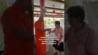 Bhante Devananda Mother Blessing at Buddhist Senior Home Panti Usiawan Panditarama Surabaya