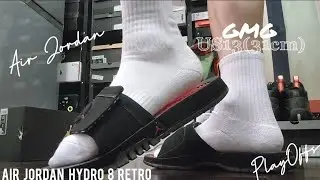 Air Jordan Hydro 8 Retro Slide - PlayOffs - 2023 - On Feet - GARY|笙開箱(GARY UNBOXING)