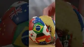 Satisfying ASMR Cutting Cake Ball with World Flags #asmr #satisfying #soccerball #relaxing #football