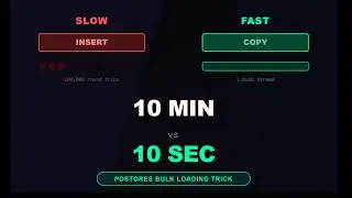 INSERT vs COPY in Postgres: 100,000 rows, 10 minutes vs 10 seconds