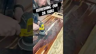 Taking off the black paint to give it a fresh look. #wethepeople #2ndamendment #customtable #cedar