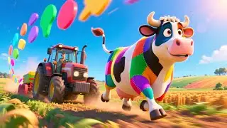 Counting Colors with Cow 🐄🎨 Fun Learning Song for Kids | Count and Learn Colors with Cow
