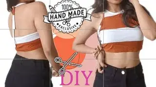 DIY BACKLESS CROP TOP FROM OLD TSHIRT 👕/TSHIRT HACK/ Diy backless crop top from old polo tshirt